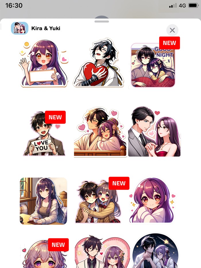 Beautiful Love Couple Stickers