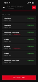MXTracker - Maintenance Log screenshot