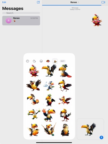 Tropical Toucan Stickers iPad screenshot