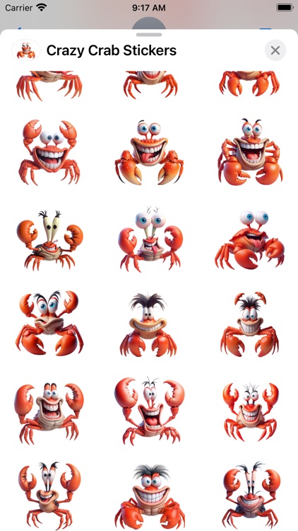 Crazy Crab Stickers