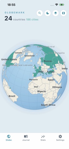 Globemark: Places I've Been Screenshot 1 of 5