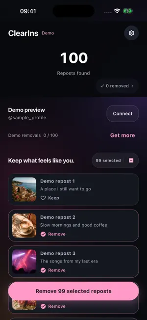 ClearIns: Repost Remover screenshot 3