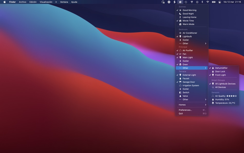 #6. HomeControl Menu for HomeKit (macOS) 由: Pedro Jose Pereira Vieito
