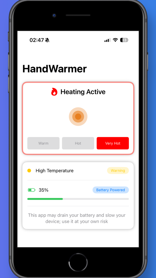 #2. HandWarmer: at your fingertips (iOS) 由: Jang Hojin