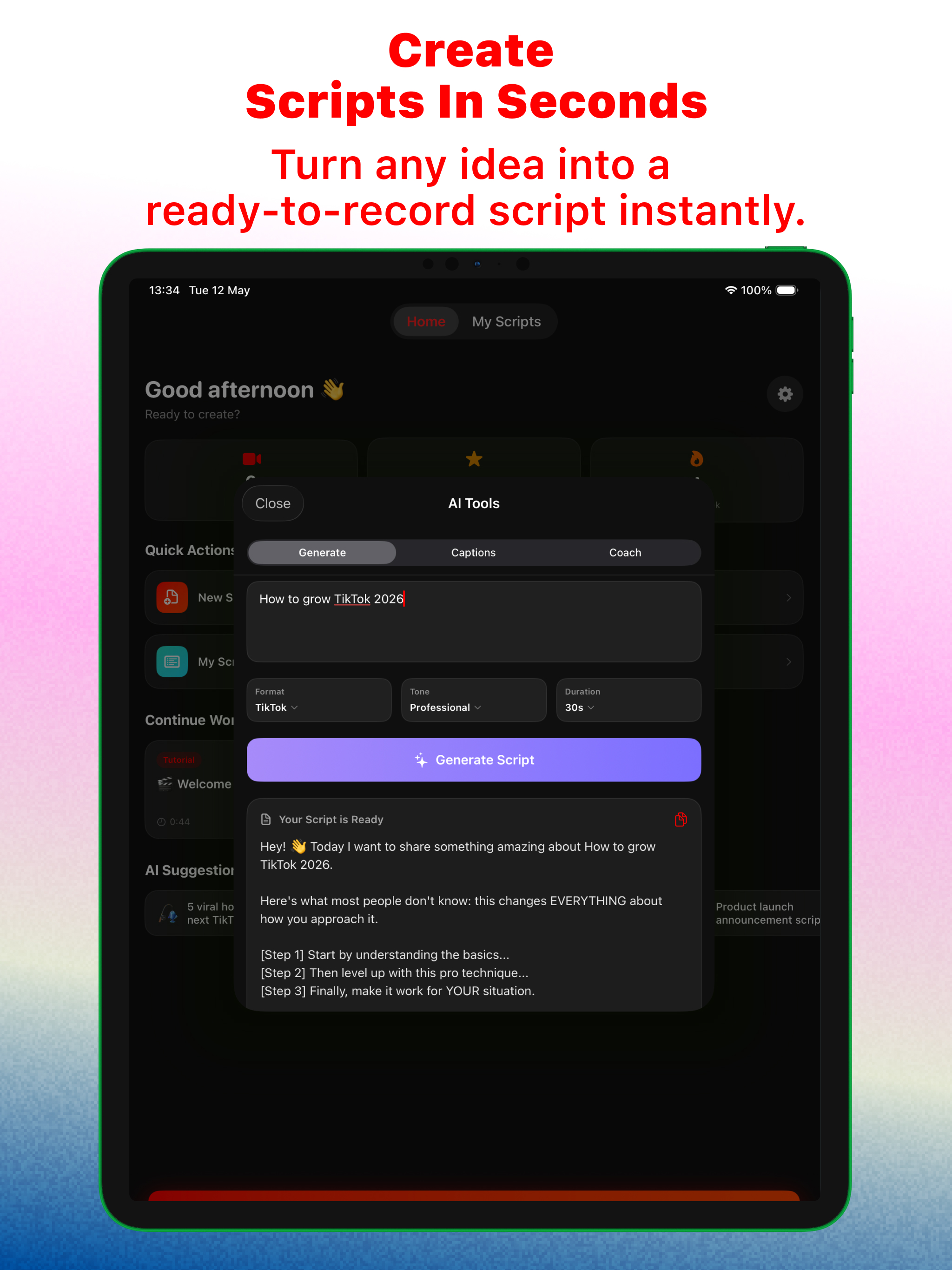 Teleprompter AI - Read Script