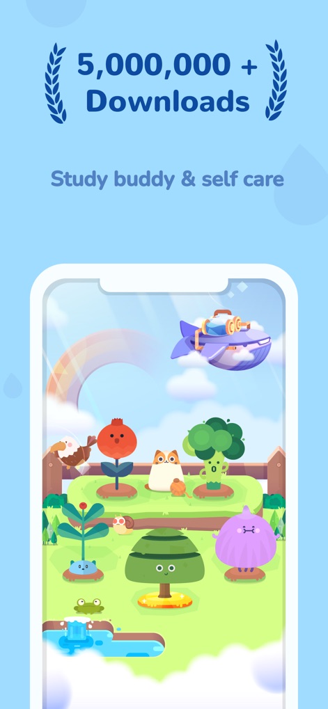 Focus Plant：forest app blocker - Explore the vibrant garden interface where users can grow diverse plants and achieve a sense of digital well-being.