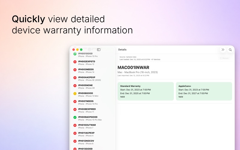 ABM Warranty screenshot