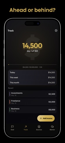 Million AI: $1M Income Tracker iPhone screenshot