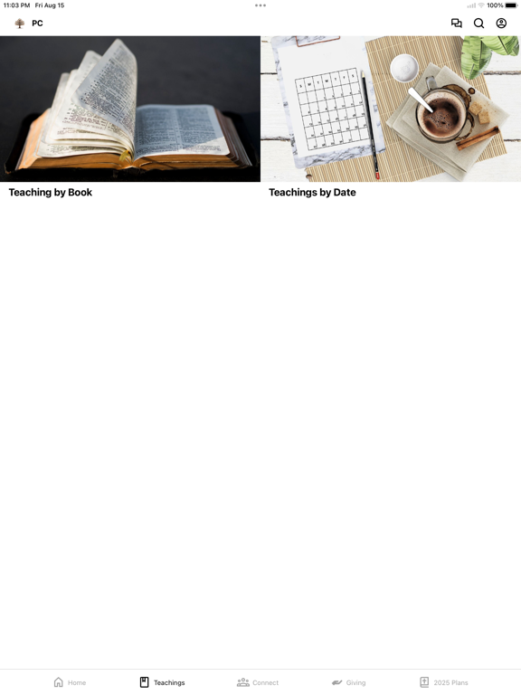 The Parkland Chapel iPad screenshot 2 - Education app