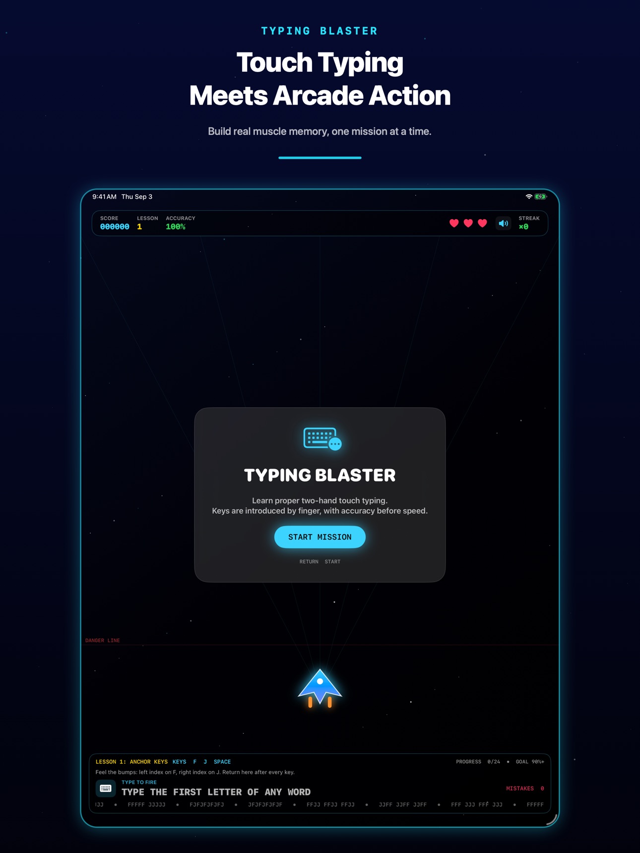 Screenshot 1 of Typing Blaster