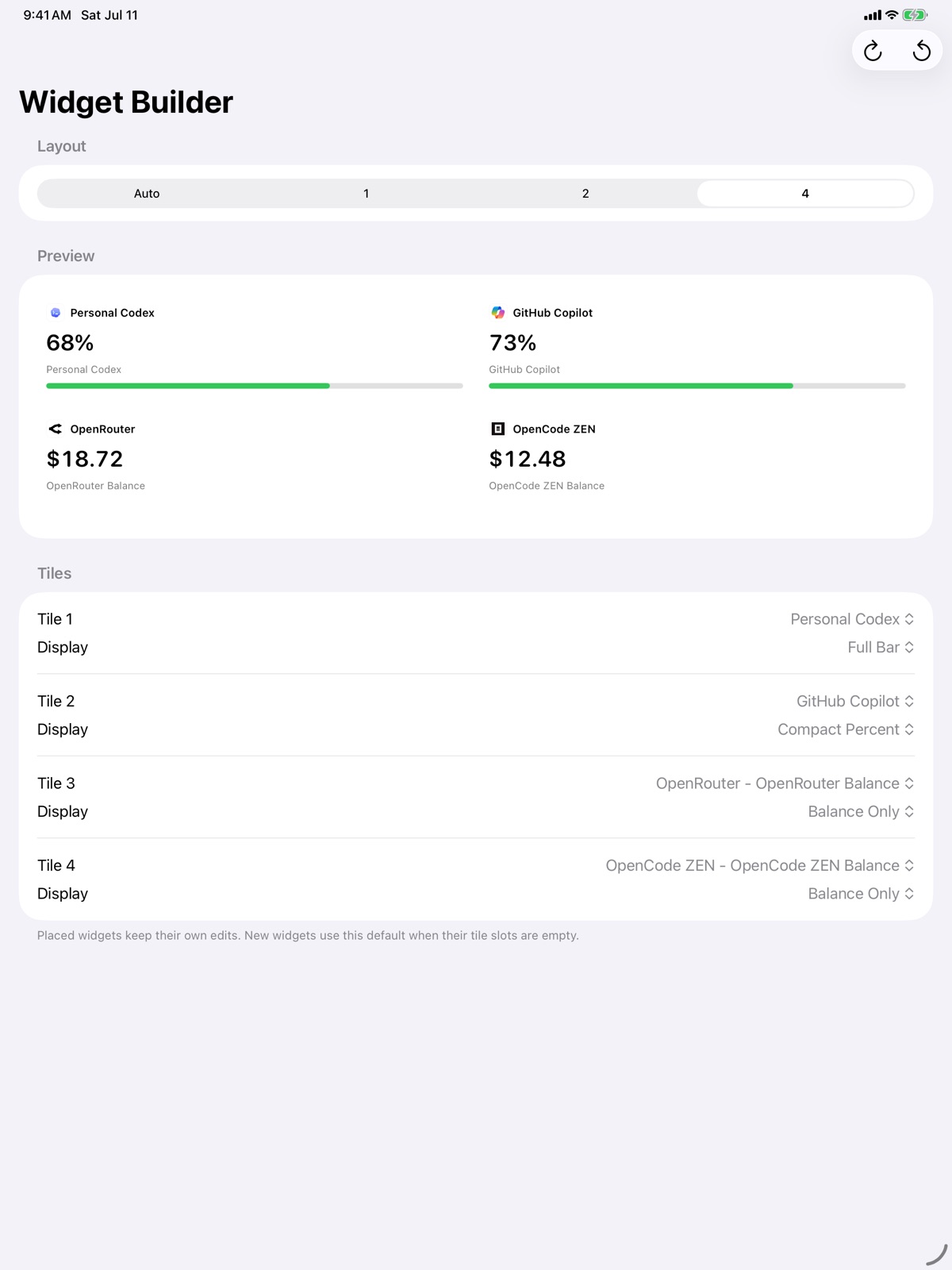 CodexBar Usage Monitor ipad screenshot 3