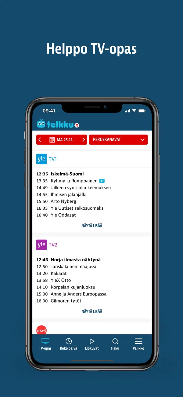 Screenshot #1 pour Telkku - TV-opas