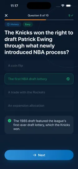 Screenshot von Knicks Trivia auf dem iPhone 2