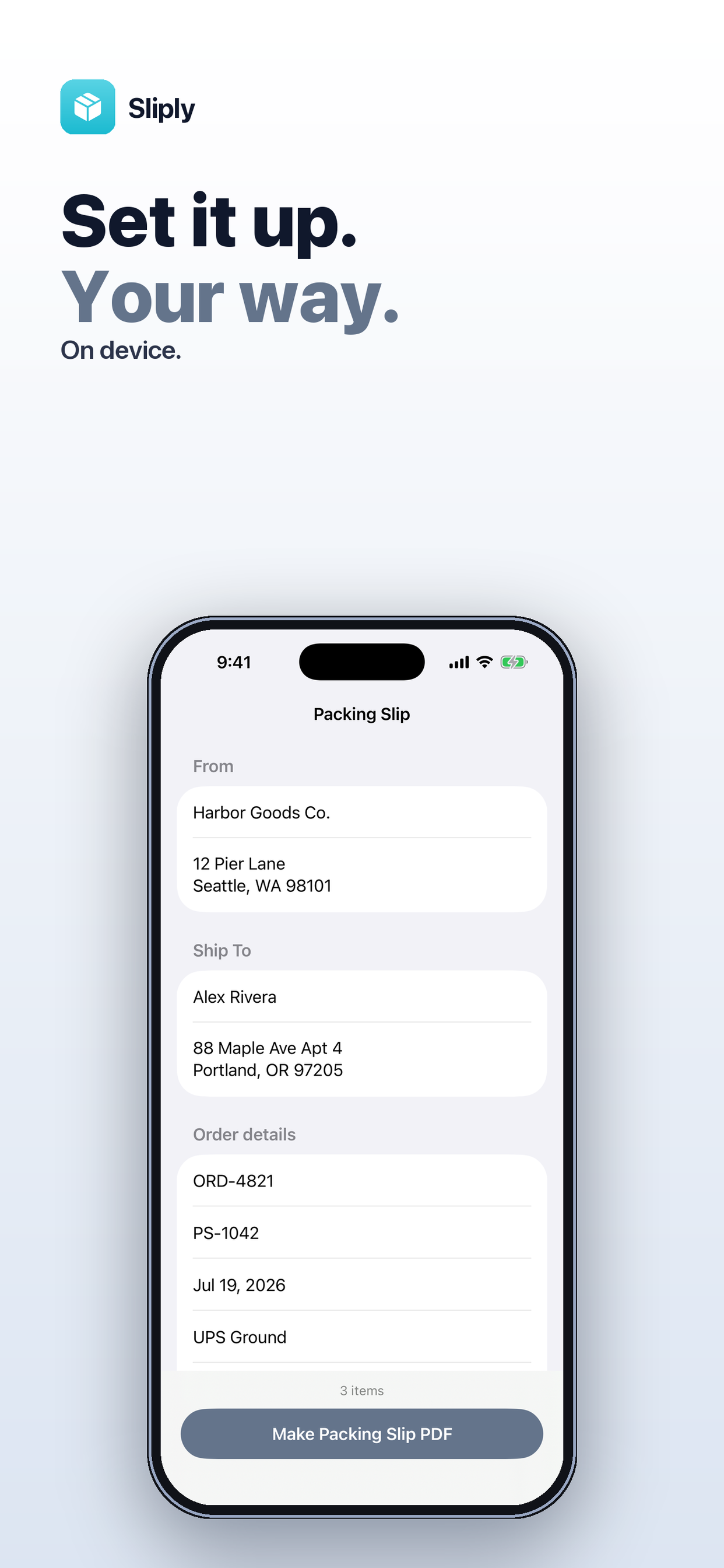 Sliply: Packing Slip screenshot 2