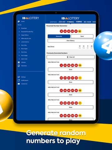 Idaho Lottery Numbers iPad screenshot