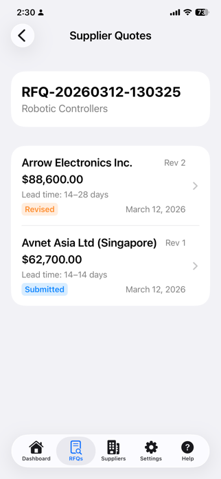 OpenRFQ – RFQ Sourcing Screenshot 7 of 10