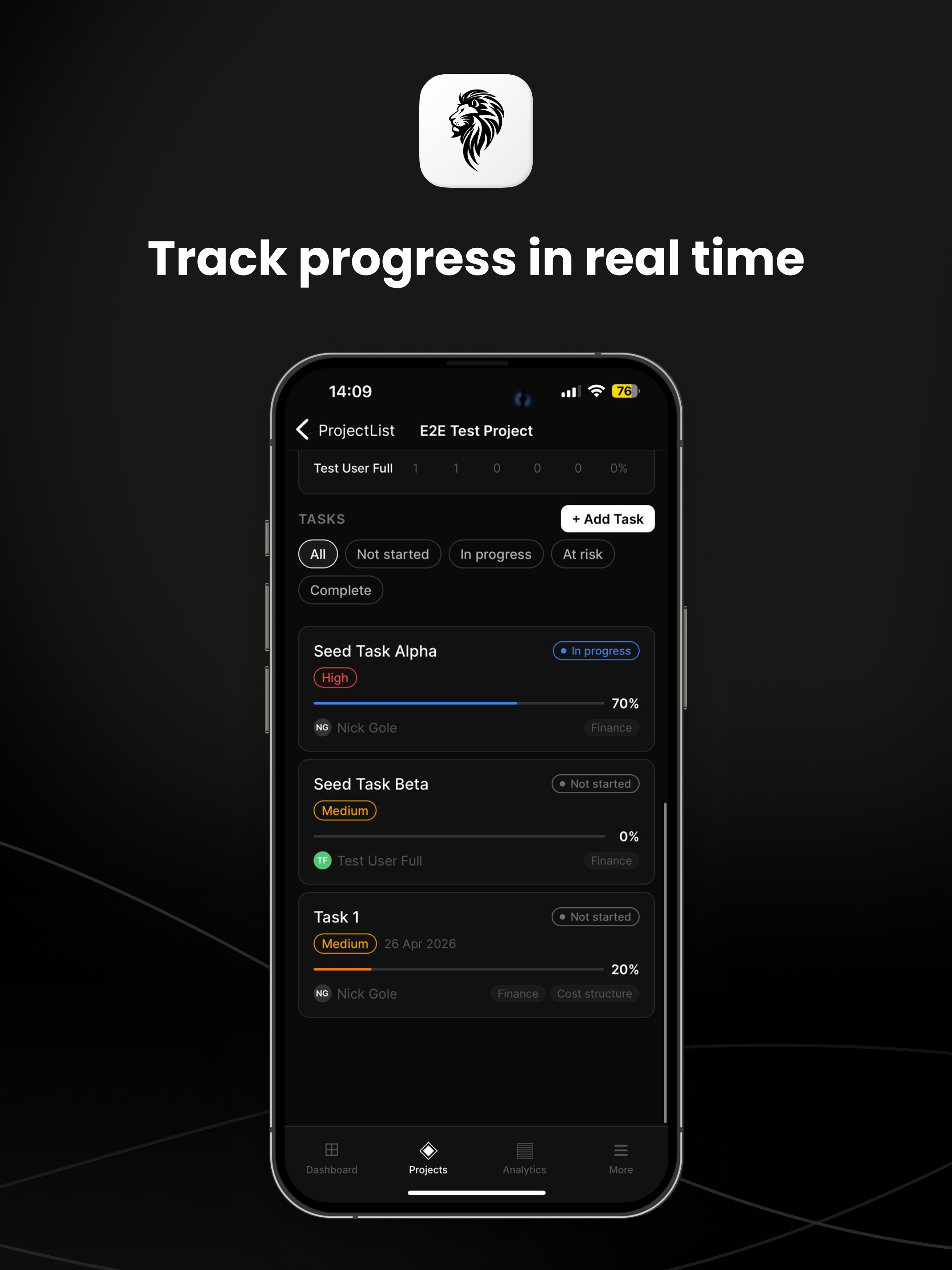 Simba Projects Tracker