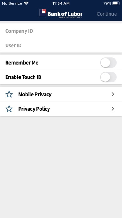 Bank of Labor Business Mobile Screenshot
