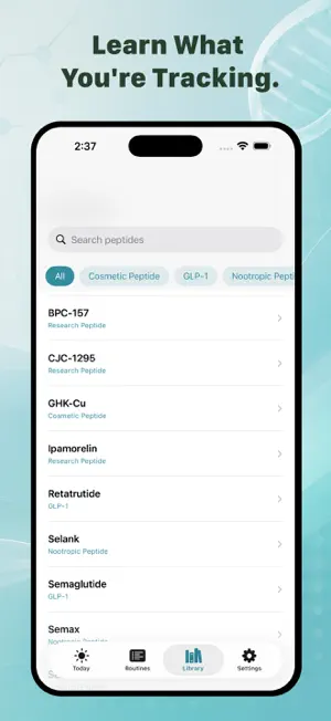 PepTrack: Peptide Log screenshot 4