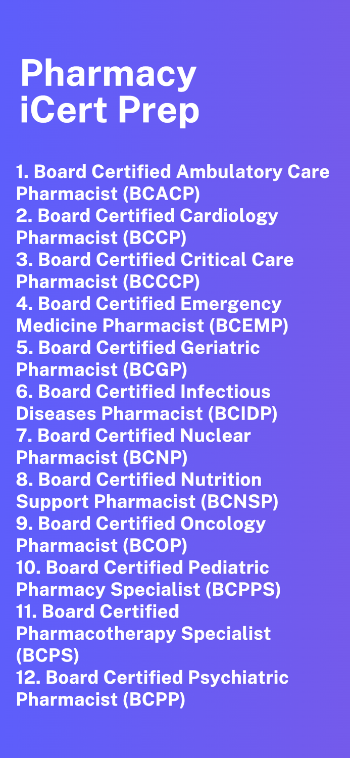 Pharmacy iCert Prep
