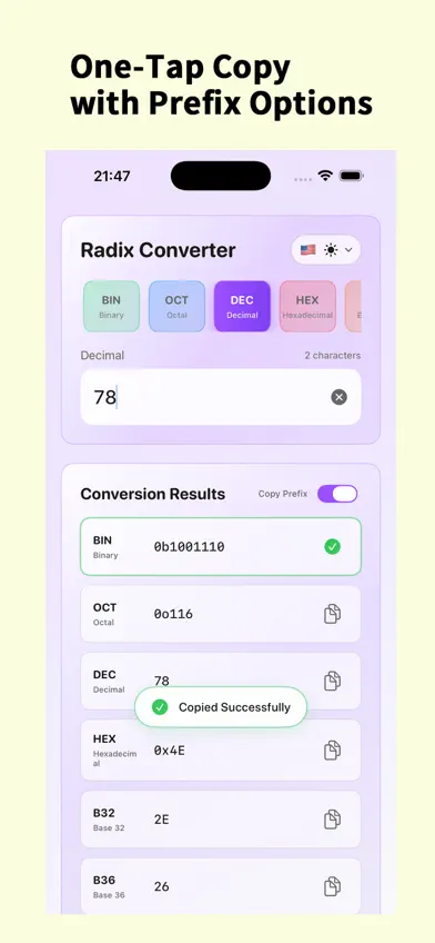 Radix Converter screenshot 2