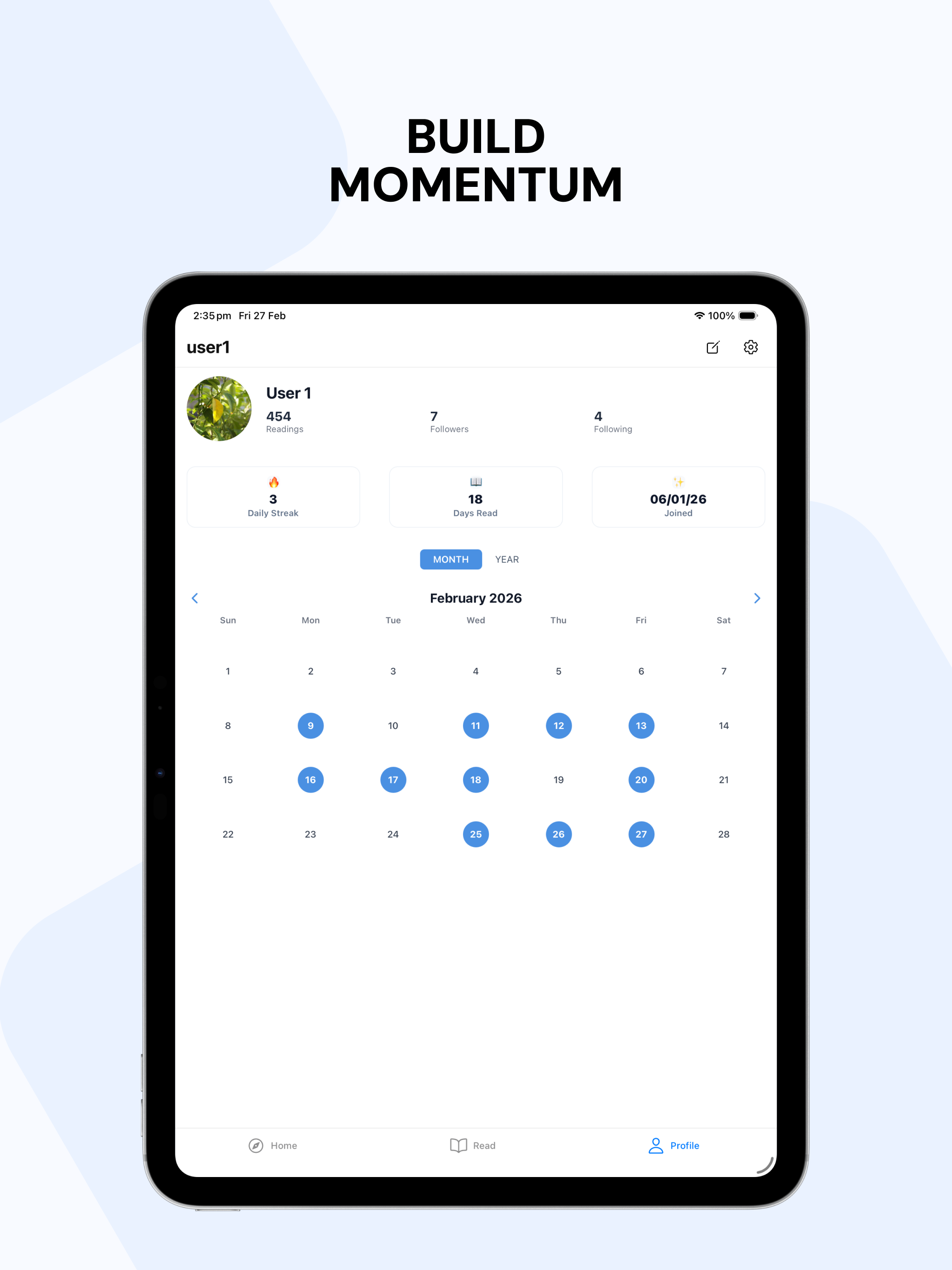 Lumyn: Bible Reading Tracker