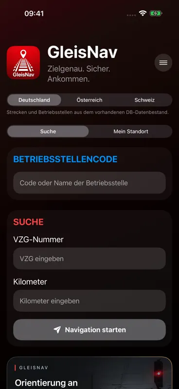 Gleis Navigation screenshot 1 of 8