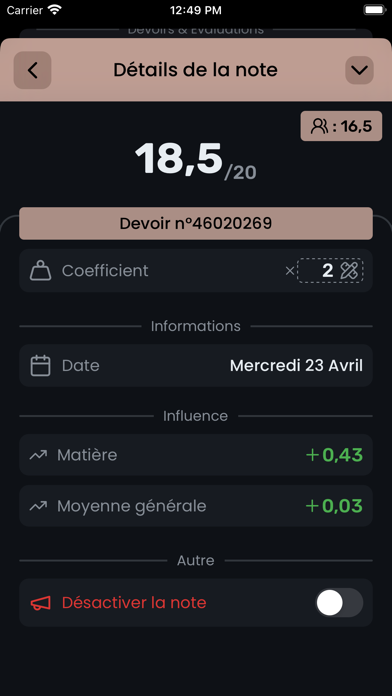 MoyennesED Screenshot
