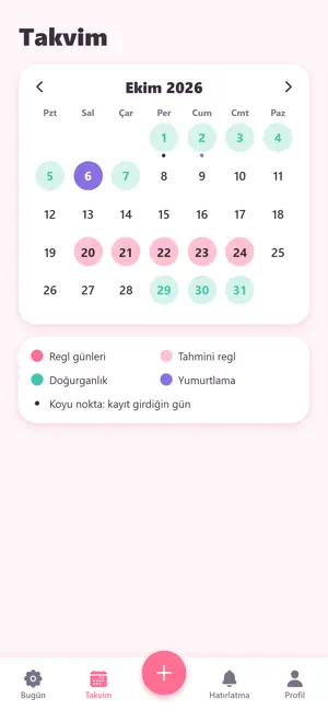 Adet Takvimi: Regl & Gebelik screenshot 2