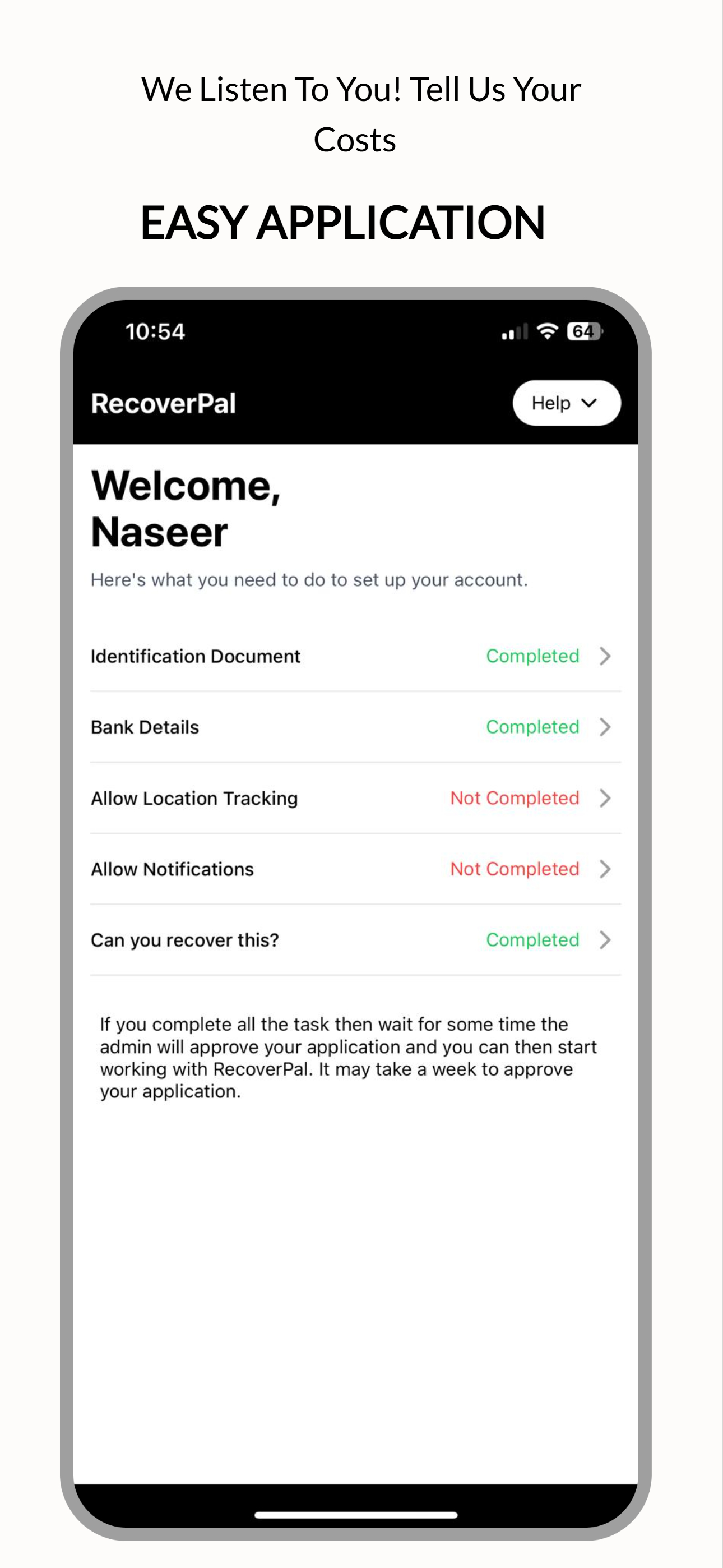 RecoverPal Driver App