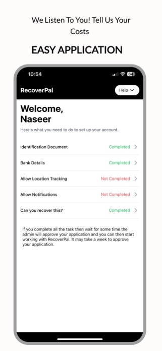 RecoverPal Driver App Screenshot 3 of 3