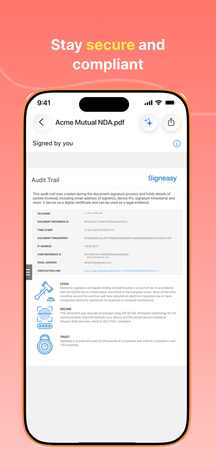 Digital e Signature: Signeasy screenshot 8