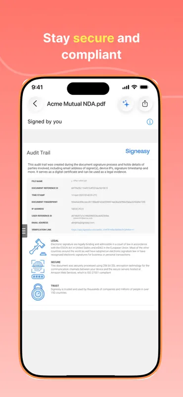 Digital Signature App・Signeasy screenshot 8 of 10