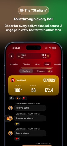 crease: Live Cricket Scores iPhone screenshot