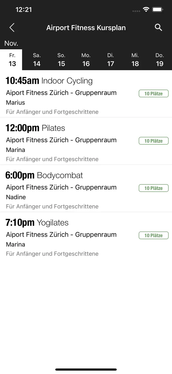 Screenshot #2 pour Airport Fitness Zürich
