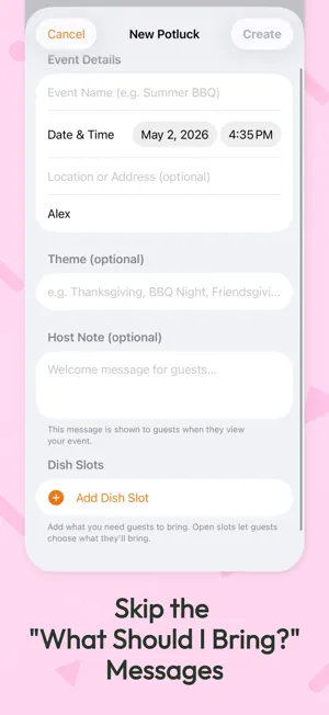 Potluck Coordinator screenshot 2