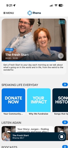 Rhema 99.7 iPhone screenshot