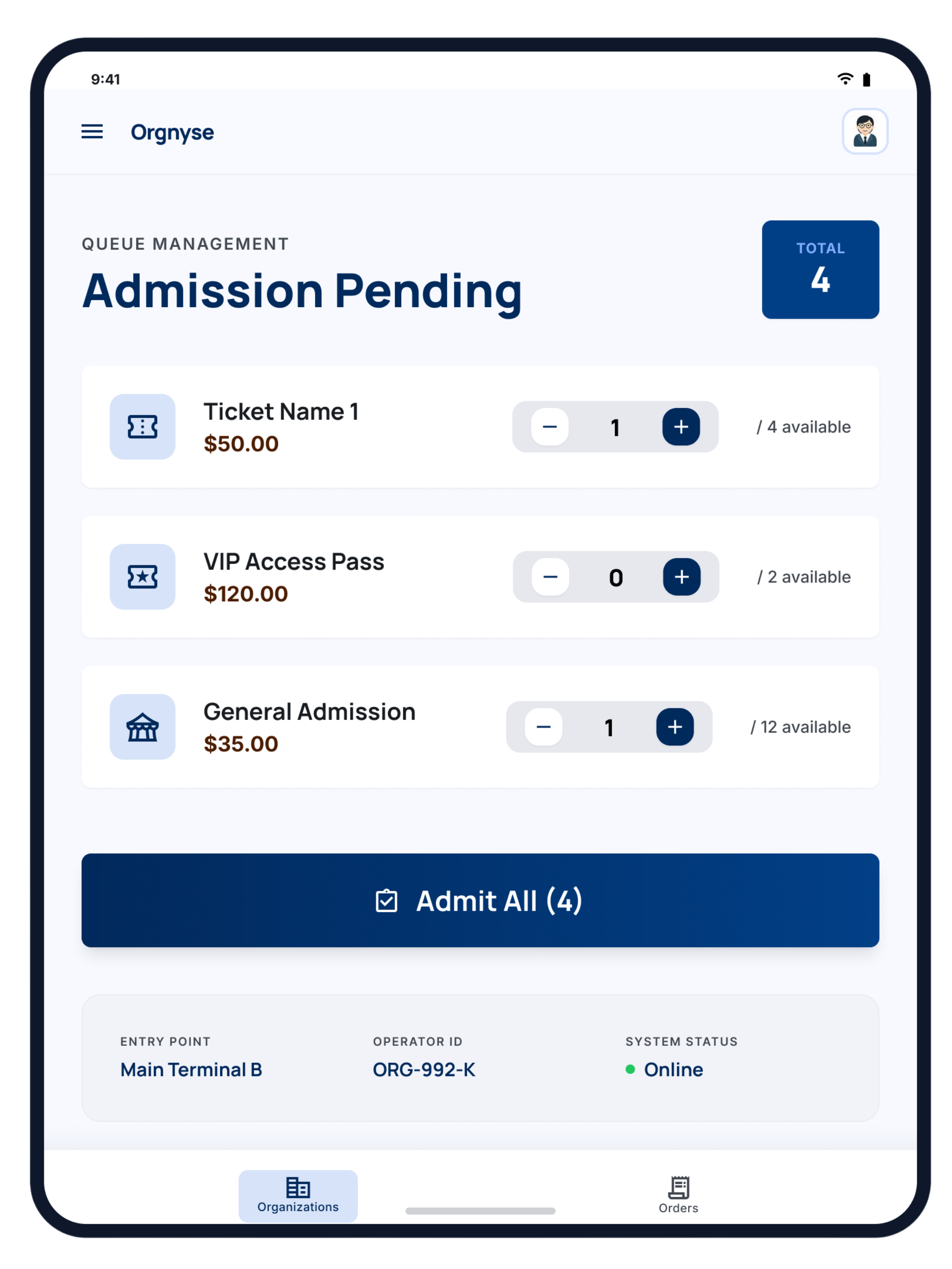 Orgnyse Entry