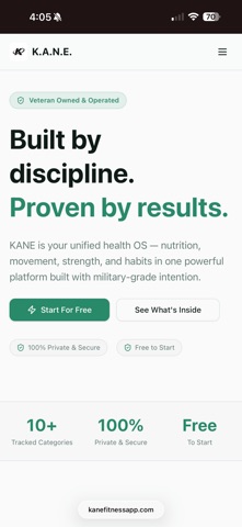 K.A.N.E. Fitness App screenshot