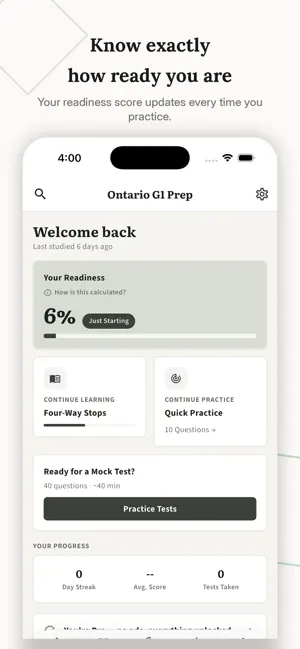 Ontario G1 Preparation Test screenshot 1