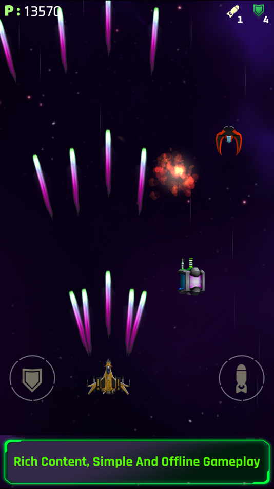 #2. Space Shooter Game - Offline (iOS) 由: Sumeyye Gumus Uzun