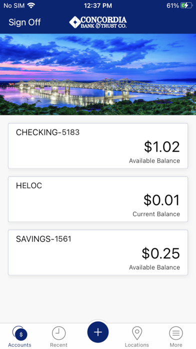 Concordia Bank Mobile Screenshot