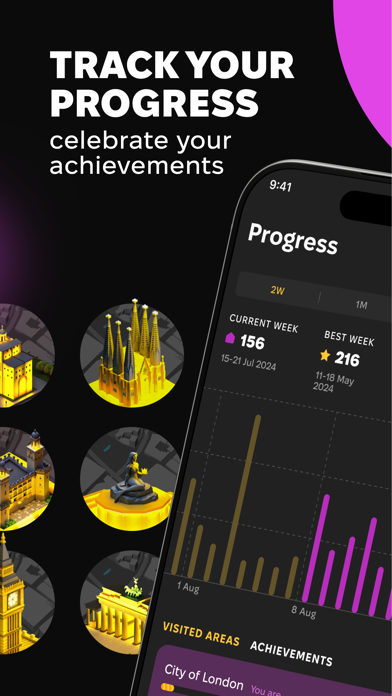 Walkable: Uncover City Fog iPhone screenshot 5 - Travel app