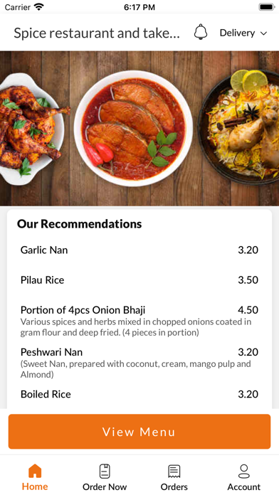Spice restaurant and takeaway Screenshot