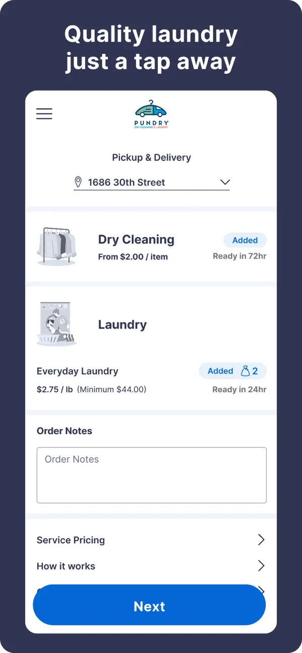 Screenshot #2 pour PUNDRY Cleaners