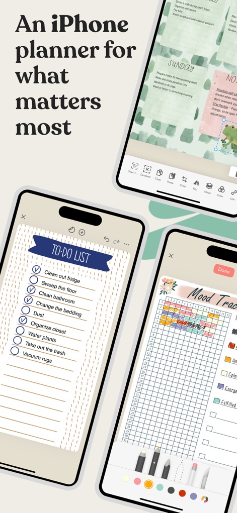 Planner & Journal - Zinnia - Die App unterstützt Nutzer mit übersichtlichen To-Do-Listen und intuitiven Stimmungs-Trackern, um den Alltag zu strukturieren und das Wohlbefinden zu fördern.