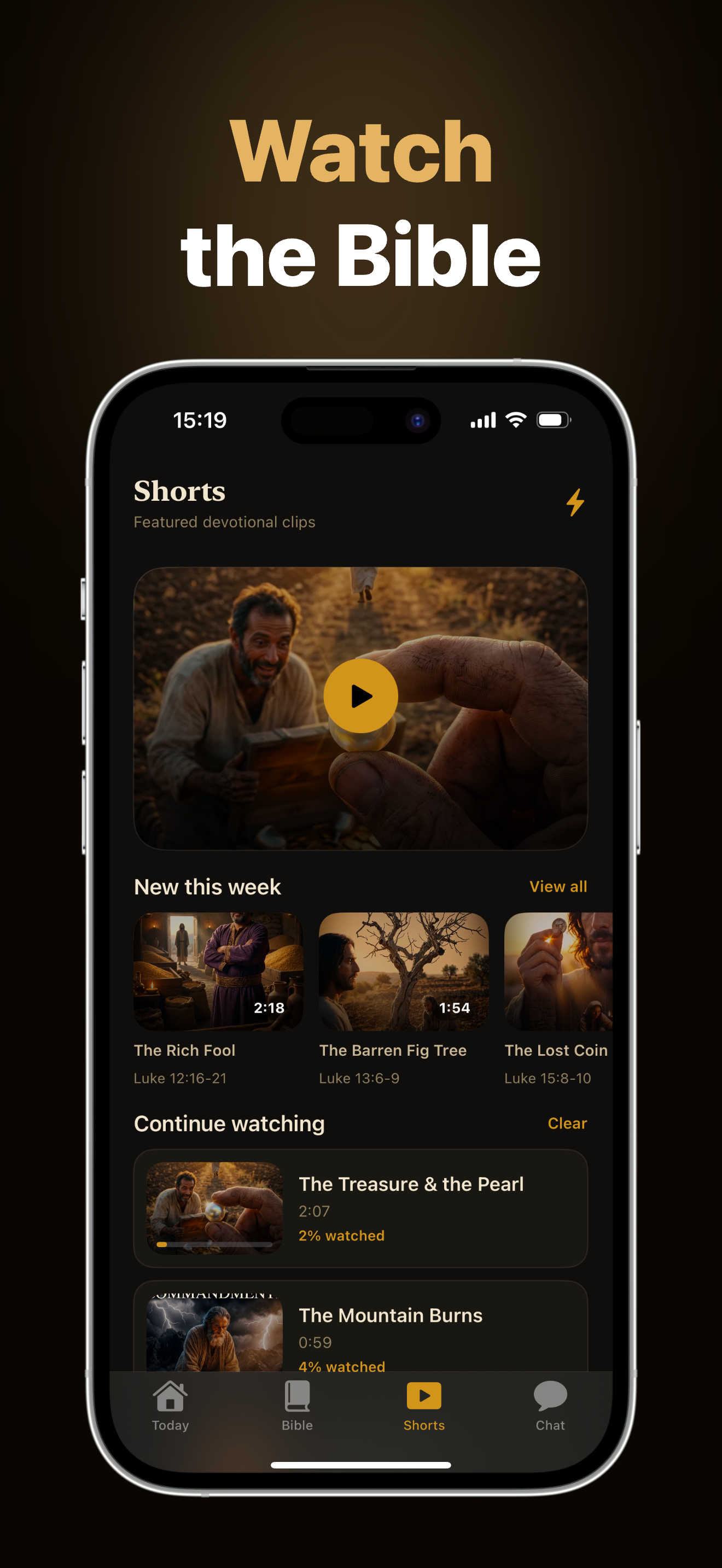 Bible Shorts: Watch & Study screenshot 3