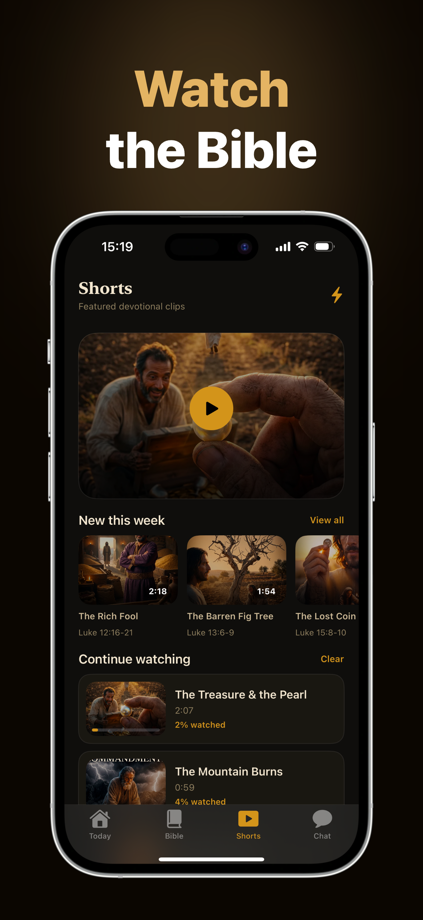 Bible Shorts: Watch & Study App Store screenshot 3