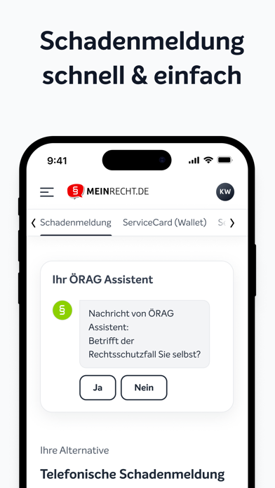 MEINRECHT Kundenbereich Screenshot
