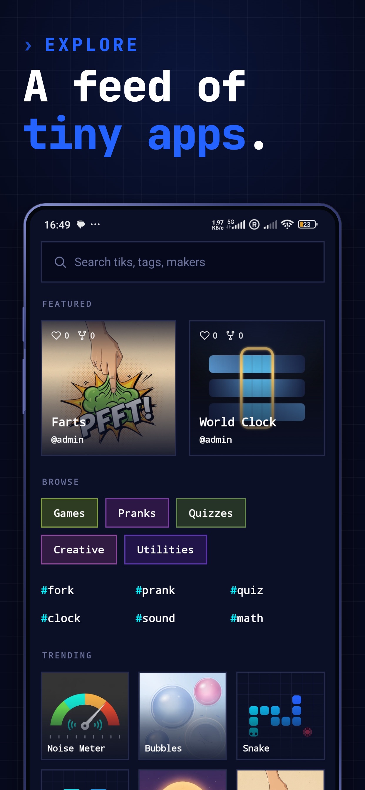 Screenshot 1 of Codetik: Small Apps, Big Ideas